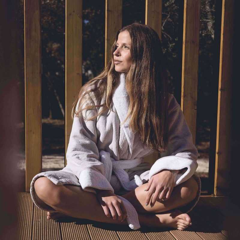 Bad & Morgonrock Linen Duo